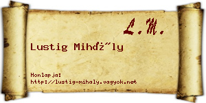 Lustig Mihály névjegykártya